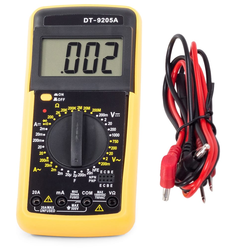 Digital Multimeter – DT9205A | AC/DC Voltage & Current | Capacitance & Resistance | 1999 LCD