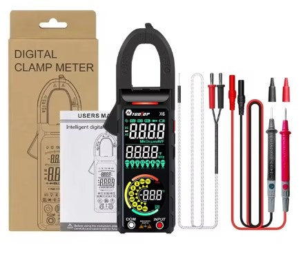 Digital Clamp Meter – TOOLTOP X6 | 400A AC/DC | Auto-Ranging | LCD Color Display