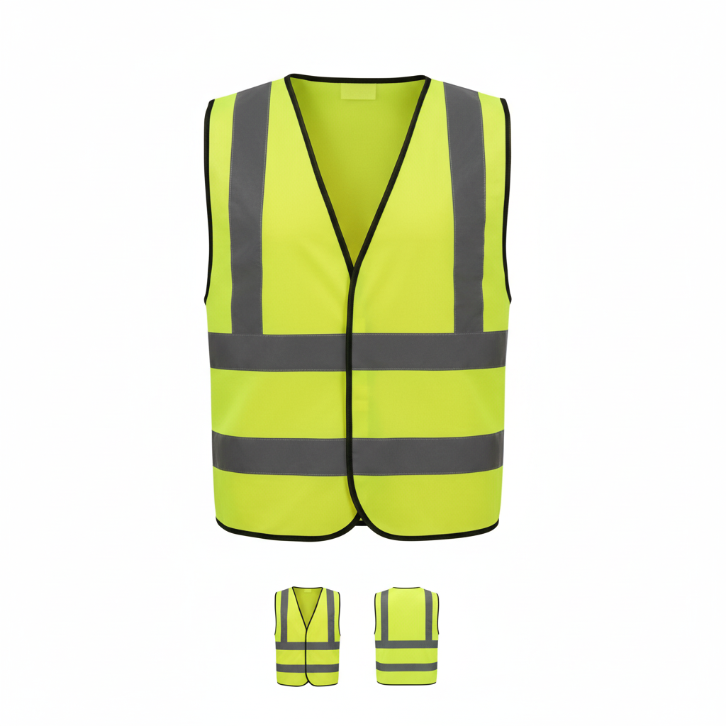 Safety Vest – High Visibility | Dual Reflective Strips | Polyester | Standard Size