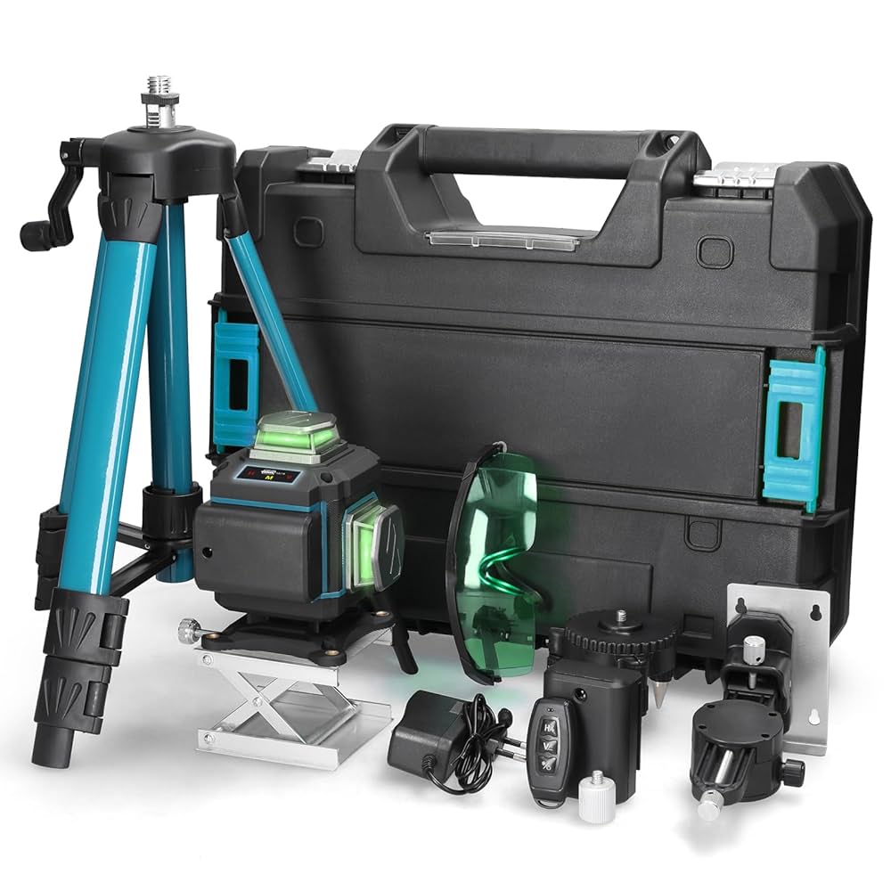 Green Laser Level – ONEVAN 16 Lines | 4D Display | Tripod Kit | Self-Leveling