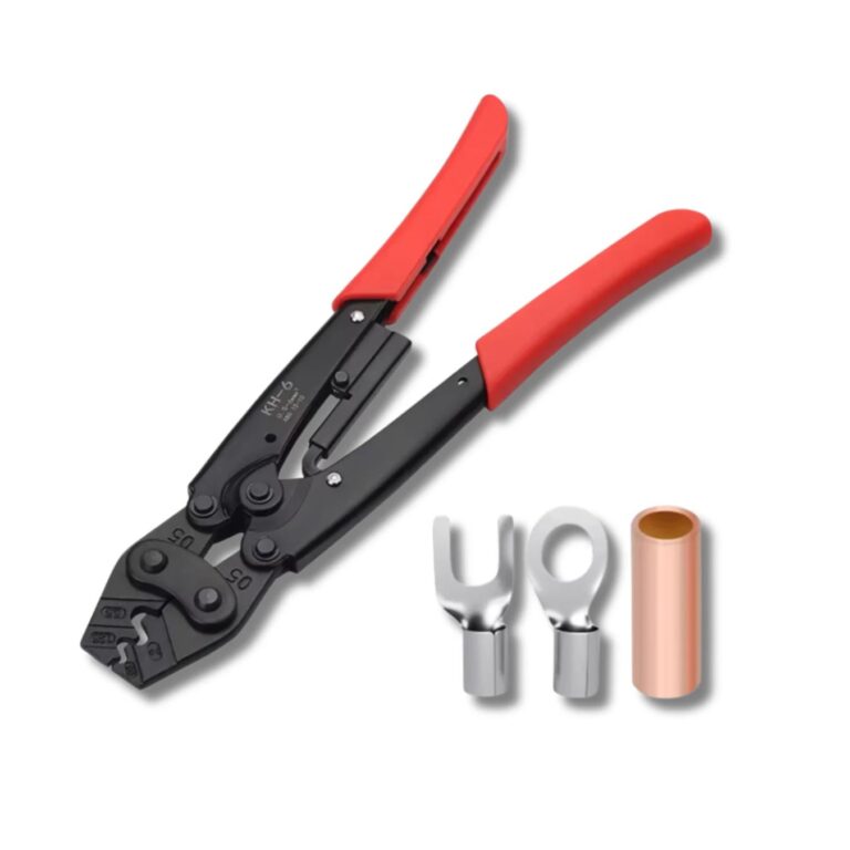 Ratchet Crimping Tool – KH-6" | Non-Insulated Terminals | Copper Lugs | JIS & DIN Sizes | TPR Grip
