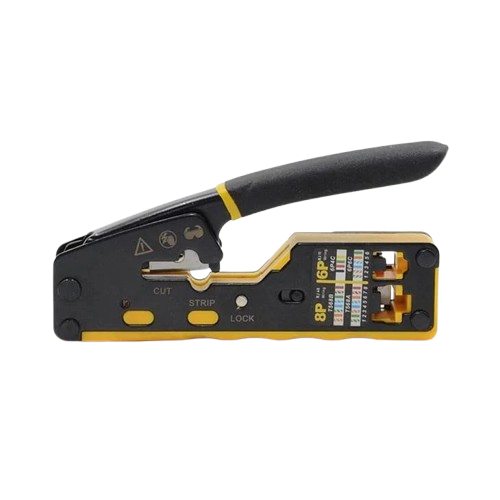 RJ45 Crimping Tool – YTH 6088 | Pass-Through | RJ45/RJ11/RJ12 | Cat5/Cat6 Compatible | 3-in-1 Cutter/Stripper/Crimper
