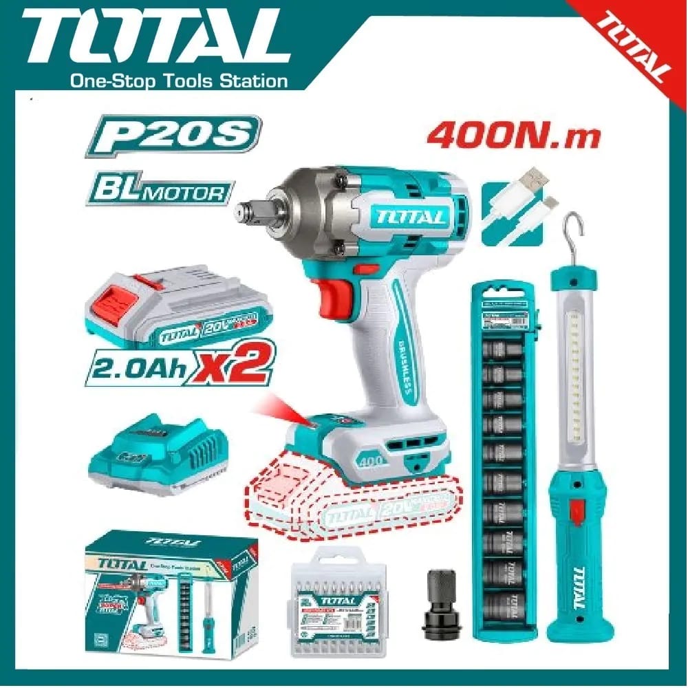Cordless Impact Drill – 20V | Brushless Motor | TOTAL TIDLI20558