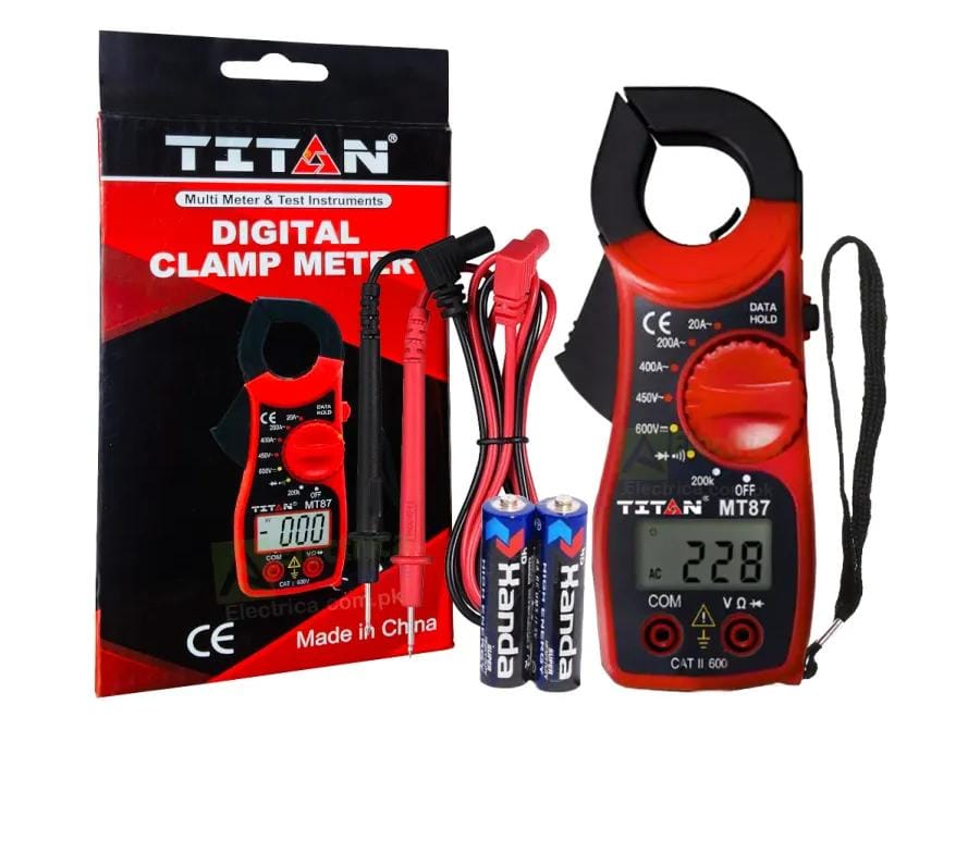 Digital Clamp Meter – Titan MT87 | Portable | AC/DC Voltage & Current | 400A Range