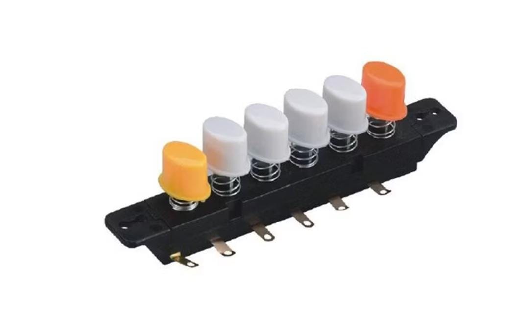 Multi-Button Piano Switch Assembly – 6 Push Buttons | Iron & PC Plastic | Blender, Juicer, Mixer Compatible
