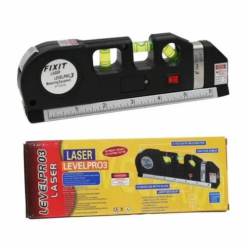 Laser Level Pro 3 – 3-in-1 Measuring Tool | Fixit | 8ft Tape + Spirit Levels
