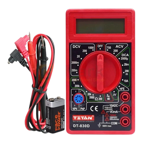 Digital Multimeter – TITAN DT-830D | AC/DC Voltage & Current | Transistor & Diode Test