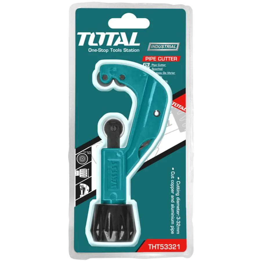 Pipe Cutter – 3–32mm | TOTAL Brand | Die-Cast Body for Copper & Aluminum Pipes