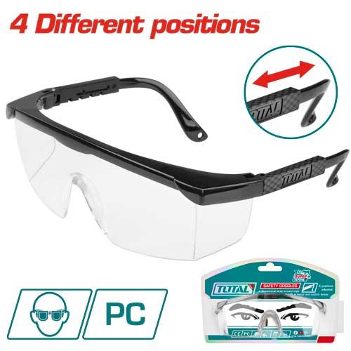 Safety Goggles – TOTAL | 4-Position Adjustable | Flank Protection | PC Material