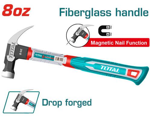 Claw Hammer – 8oz / 220g | TOTAL Brand | Magnetic Nail Function