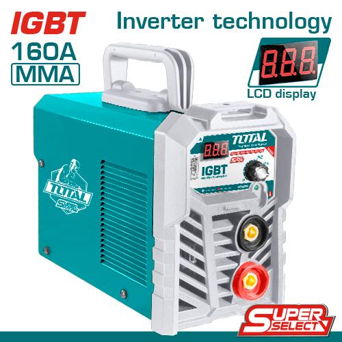 MMA Welding Machine – TOTAL 160A | IGBT Inverter | LCD Display | Complete Kit
